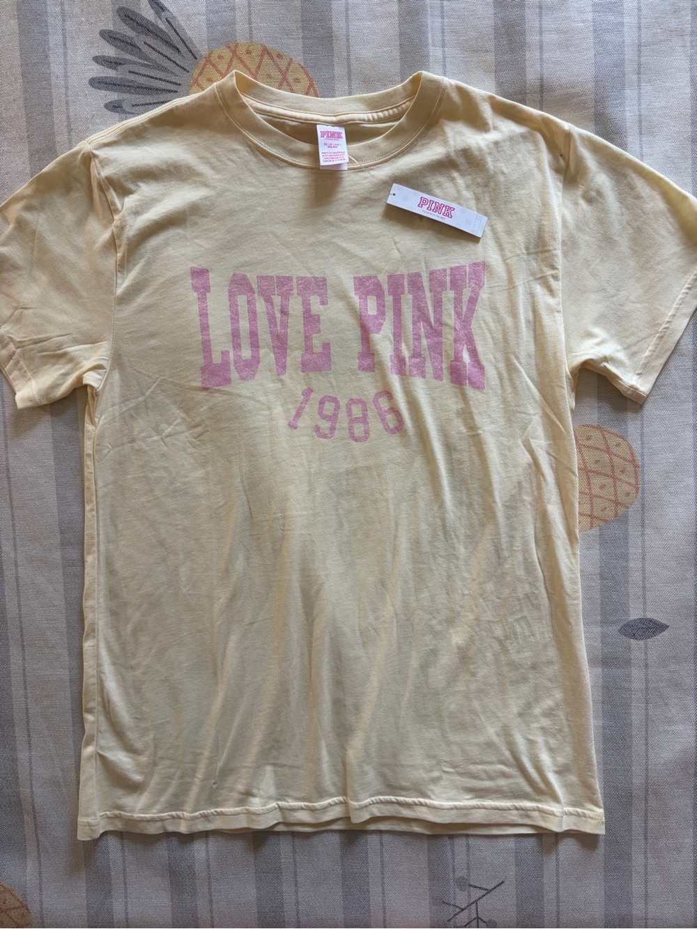 VS PINK Yellow Campus Cotton Tee